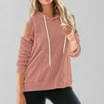 thumbnail image 2 of Wiyuqeen Trendy Cold Shoulder Sweatshirts for Women Dressy Casual Drawstring Hoodies Baggy Cut Out Pullover Tops Solid Long Sleeve Clothes Y2K, 2 of 6