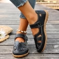thumbnail image 7 of YLOMAY Womens Sandals Closed Toe Leather Sandals Comfy Soft Sole Ankle Strap Hollow-Out Shoes Slippers Summer Casual Shoes Black, 7 of 7