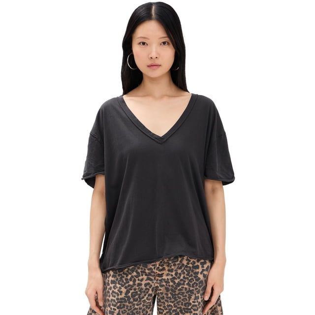 Remera Mujer Free People Nina Cuello en V Negra Talle L