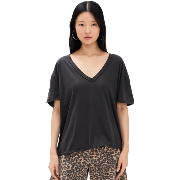 Remera Mujer Free People Nina Cuello en V Negra Talle L