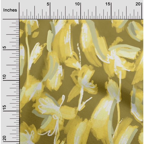 oneOone Viscose Jersey Olive Green Fabric Florals Sewing Craft Projects Fabric Prints By Yard 60 Inch Wide