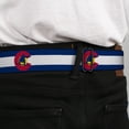 thumbnail image 4 of Buckle-Down Belt, Seatbelt Buckle Belt, Colorado Flag Snowboarder Blue White Red Yellow, 30 to 44 Inches, 4 of 9