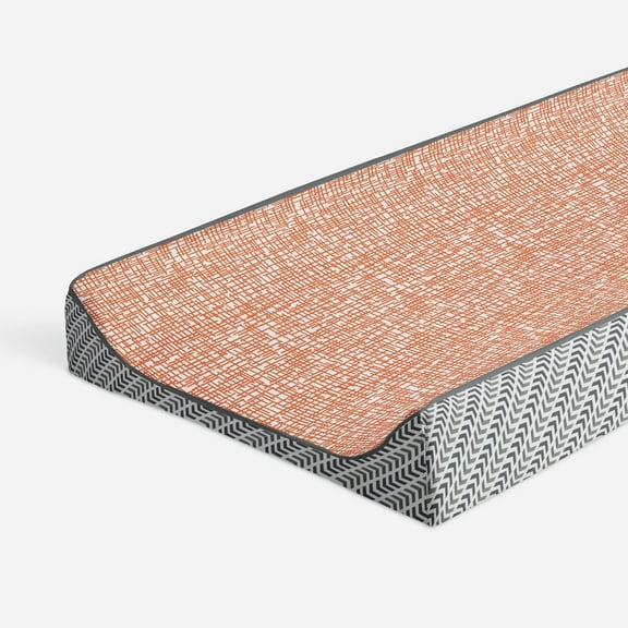 Bacati - Construction Yellow/Orange/Grey/Blue Boys Quilted Changing Pad Cover