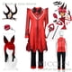 thumbnail image 2 of ALASTOR Cosplay tamaño infantil Hazbbin Anime Cosplay disfraz peluca orejas Hotel accesorios Halloween uniforme hombres mujeres chaqueta traje rojo, 2 of 5