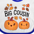 thumbnail image 4 of Inktastic Big Cousin Pumpkins with Fall Leaves Boys or Girls Baby Bib, 4 of 4