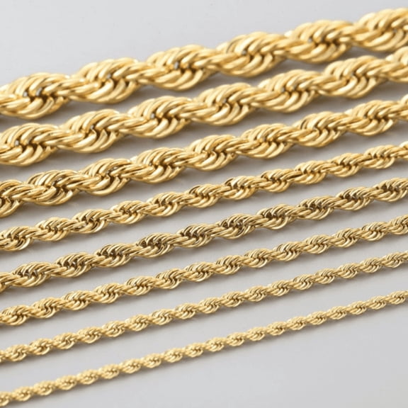 Real Yellow Gold Chain 14K 5 mm 24 Inches