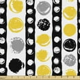 thumbnail image 1 of Abstract Fabric by the Yard, Grunge Toned Circles with Murky Vertical Stripes Brushstroke Graphic, Decorative Upholstery Fabric for Chairs & Home Accents, Charcoal Grey Mustard by Ambesonne, 1 of 5