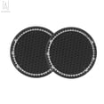 thumbnail image 6 of Gustave Universal Car Cup Coasters Silicone Anti Slip Crystal Rhinestone Car Coaster Vehicle Bling Cup Holder Insert Coaster Car Interior Accessories, Set of 2 (Black), 6 of 8