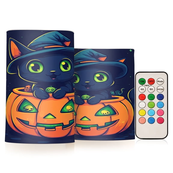 BZSMCE Flameless Candles LED Lights Cute Dark Cat Creativity Battery Candles