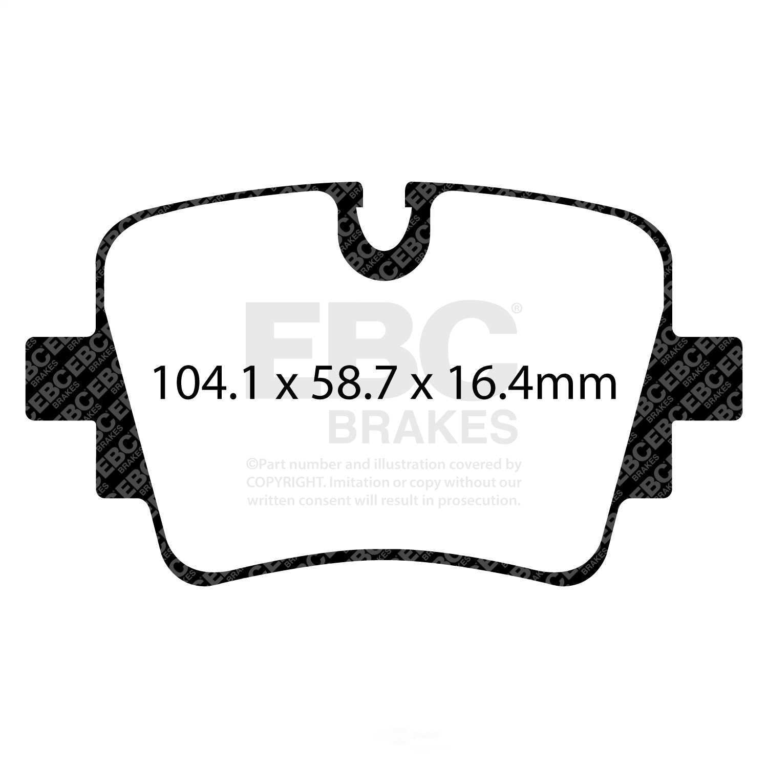 EBC Brakes Redstuff Premium Fast Street Pad For All Engine Sizes Fits select: 2014-2022 JAGUAR F-TYPE, 2023 JAGUAR F-TYPE R