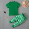 thumbnail image 5 of Baby St Patricks Day Outfit Boy Bodysuit Printed T-Shirt Top Long Pants Children's Wear, 5 of 6