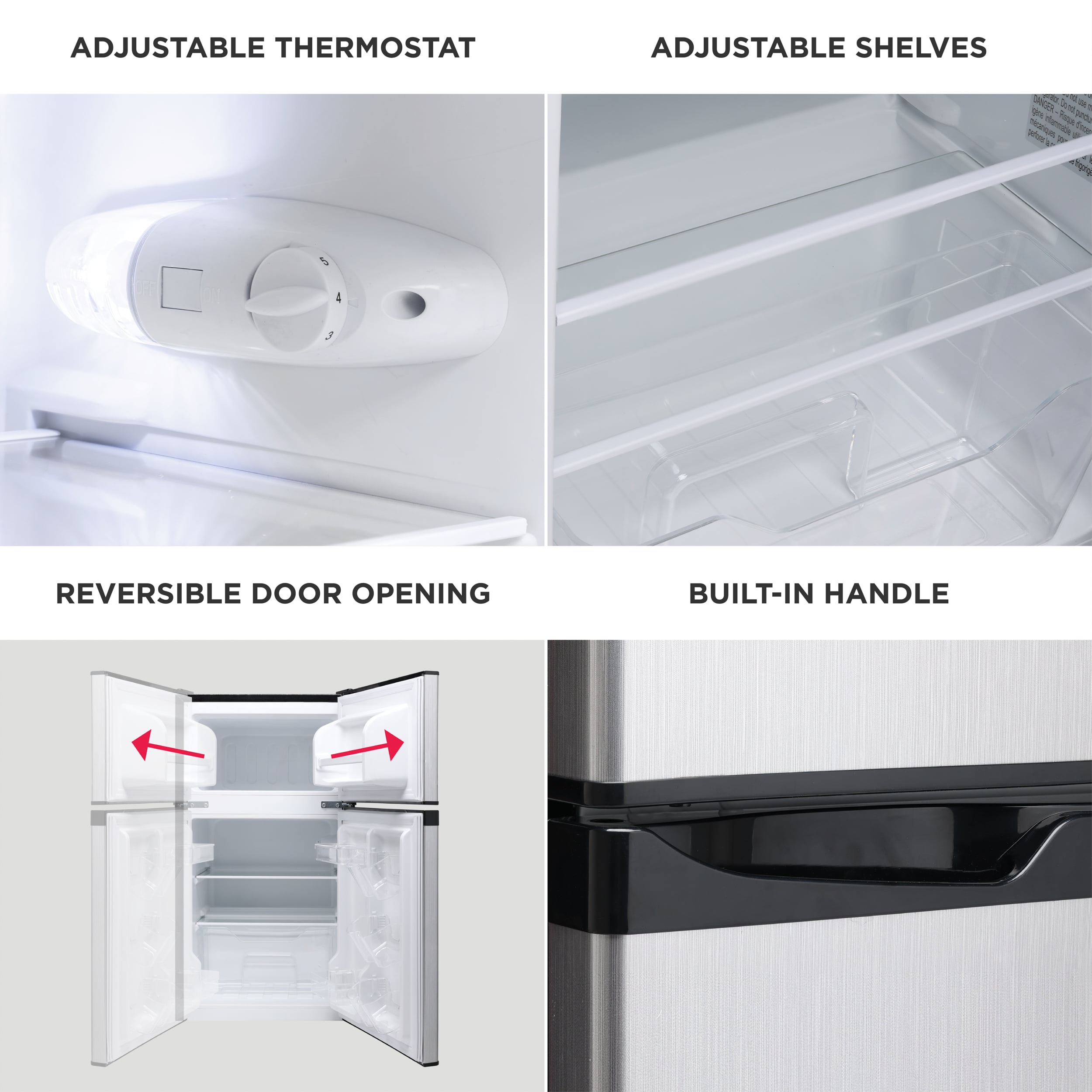 Frigidaire 3.2 Cu. Ft. 2 Door Compact Refrigerator, Stainless Steel