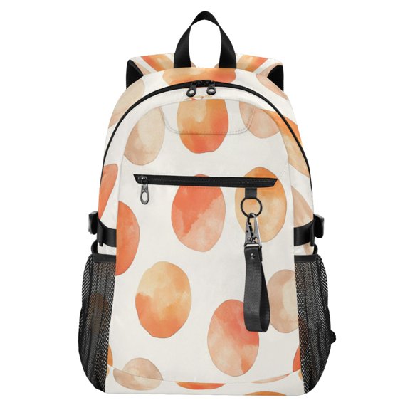 Full‑Print Casual Laptop Backpack, 20L Water‑Resistant Twill Tote Daypack with 14 Inch Computer Compartment for School Business Travel Super Cute Dots