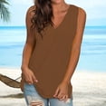 thumbnail image 2 of Tank Tops for Women European American V Neck Loose Sleeveless Summer Tops, 2 of 5