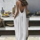 thumbnail image 1 of TaTaai Ladies Casual Loose Fit Backless Maxi Dress Solid Color Sleeveless Round Neck Loungewear with Pockets Gift, 1 of 9