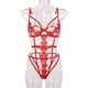 thumbnail image 4 of Mono de lencería Sexy Hollow Flower Lace Erotic Vendaje Body, L, Rojo AweSitey XX000114-07, 4 of 7