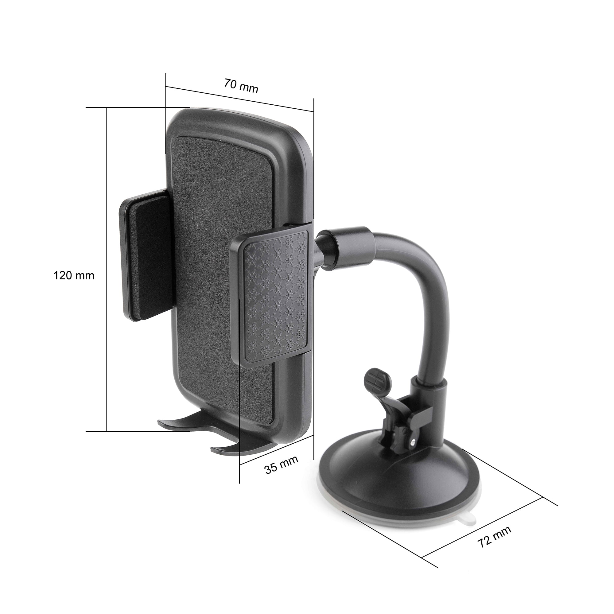 onn Dashboard & Windshield Cell Phone Mount, Black
