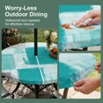 thumbnail image 3 of Round Outdoor Tablecloth with Umbrella Hole and Zipper, Turquoise Grey Ombre Fitted Table Cover with Elastic Edge for 36-44 Inch, Farmhouse Abstract Mottled Art Waterproof Patio Tablecoths for Picnic, 3 of 9