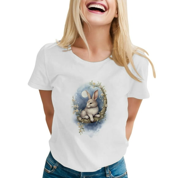 YDLCAFD Larace Plus Size Tops for Women Womens Fashion for Casual Tops Short Sleeve Round Neck Tee Printing Loose Top T Shirt Nike Shirts for Women Plus Size T Shirts Women