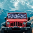 thumbnail image 3 of Yuyamidu Blue Camo Windshield Sun Shade for 2007-2023 Wrangler Rubicon Sahara TJ JK JKU 2 & 4 Door-Blocks UV Rays Sun Visor Keep Your Vehicle Cool, 3 of 7