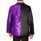 thumbnail image 3 of CHAQUETAS DE LENTEJUELAS INSPIRADORAS CHIC PARA HOMBRES, TUXEDO DE PICO EN BLOQUE DE COLOR, TRAJE BRILLANTE PARA BODA, CHAQUETA M NEGRO MORADO, 3 of 5