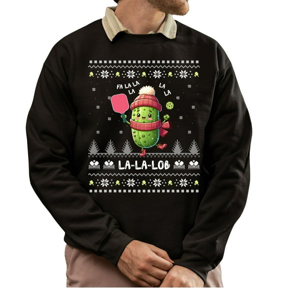 Christmas Sweatshirt, Fa La La La La-Lob Funny Pickleball Christmas Sweatshirt, Unique Holiday Player Sweatshirt, Witty Dink & Volley Gift for Women & Men