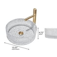 thumbnail image 6 of CastelloUSA Stadium 16" Round Basin Glass Crystal Bathroom Vessel Sink, 6 of 8