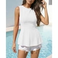 thumbnail image 3 of BTFBM Womens Summer Tops Business Casual Outfits Crew Neck Sleeveless Shirts Slim Fit Peplum Tank Top, 3 of 9