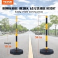 thumbnail image 2 of STAWAY Adjustable Traffic Delineator Post Cones - 6 Pack, Fillable Base, 8FT Chain, Yellow & Black, Perfect for Safety, Construction, Parking Control, 2 of 8