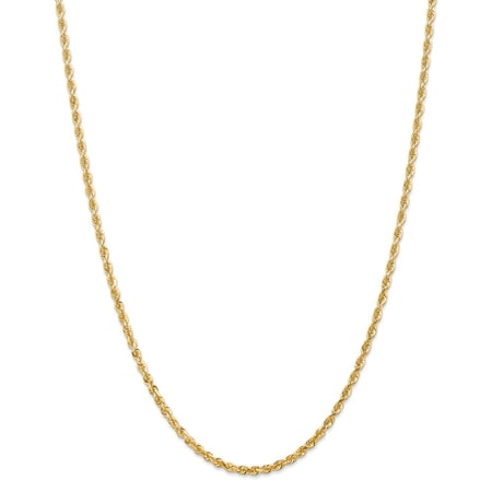 Real 14kt Yellow Gold 3.0mm Diamond Cut Quadruple Rope Chain; 20 inch; Lobster Clasp; for Adults and Teens; for Women and Men