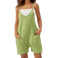 thumbnail image 2 of Loose Fit Solid Color Overalls,Women Overall Shorts Summer Rompers Baggy Overalls Short with Pockets, 2 of 5