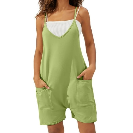 

Womens Overalls Shorts Summer Rompers Loose Baggy Overall Jumpsuit for Women With Pockets
