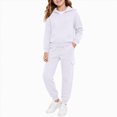 thumbnail image 4 of NOLDARES Toddler Baby Boy Fall Clothes Long Sleeve Hoodie Sweatshirts Pants Set Infant Winter Outfits(T017-White), 4 of 6
