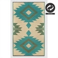 thumbnail image 6 of FH Home Outdoor Rug - Waterproof, Fade Resistant, Reversible - Premium Recycled Plastic - Geometric - Patio, Deck, Porch, Balcony - Bursa Kilim - Teal - 5 x 8 ft, 6 of 9
