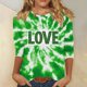thumbnail image 1 of TaTaai Women Casual St. Patrick's Day Printed T Shirts 3/4 Length Sleeve Round Neck Loose Fit Pullover Tops Soft Lightweight Daily Holiday Outfits Gift, 1 of 5