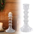 thumbnail image 1 of Moderno portavelas de cristal para centro de mesa con base metálica y jarrón de cristal transparente para comidas en casa, bodas, fiestas y celebraciones de aniversarios, 1 of 6