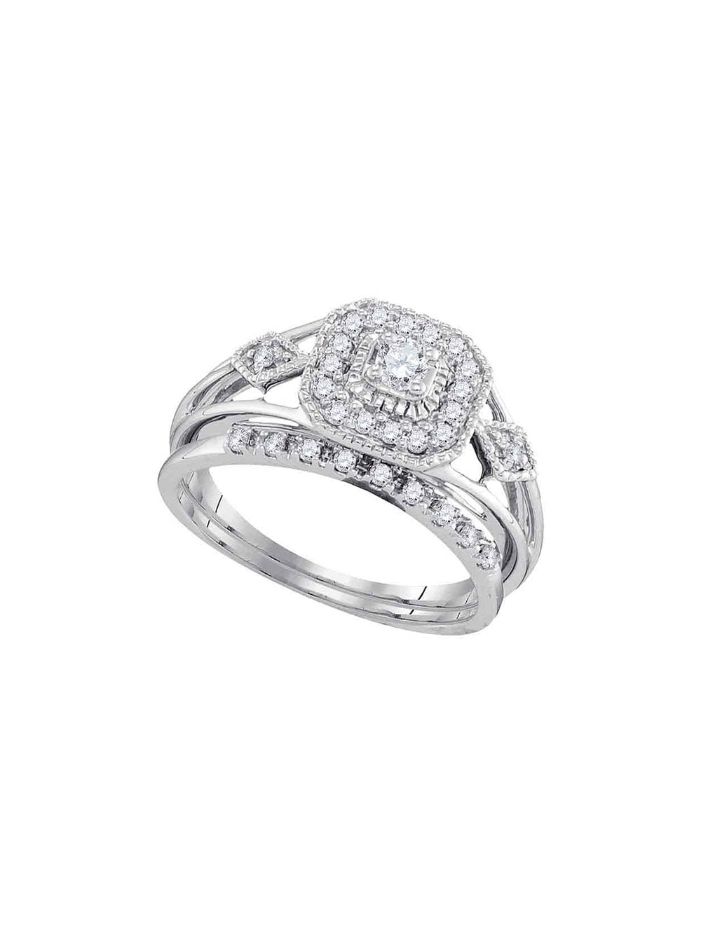 Diamond2Deal Solid 14K White Gold Over Mens Saint Michael Ring Fine Jewelry Ideal Gifts for Women