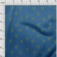 thumbnail image 2 of oneOone Cotton Jersey Blue Fabric Leaves & Flower Floral Sewing Material Print Fabric By The Yard 58 Inch Wide, 2 of 4