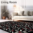 thumbnail image 2 of ODIKA 6'x9' Machine Washable Non-Slip Area Rug, Frosty Jubilation Hearth Accent Seasonal Pair High Traffic Rug, Black, 654688, 2 of 7