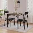 thumbnail image 5 of Yiwa 3-Piece Indoor Modern Rectangular Table Kitchen, Dining Table Set for 2 with Space-Saving Design, MDF and Stainless Steel Dinning Room Table Furniture Set for Kitchen, Apartment, 5 of 5