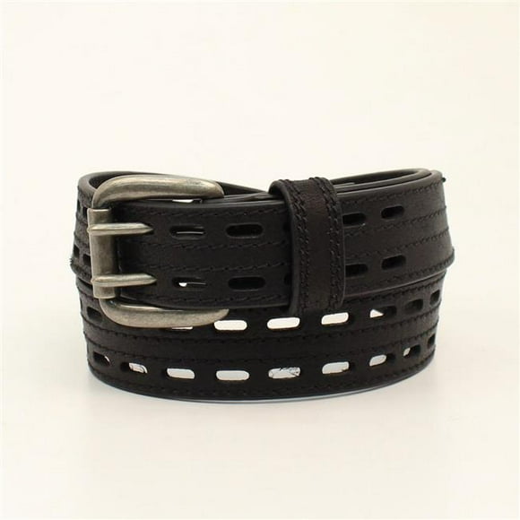 Nocona N2710801-38 HDX Double Hole Belt & Buckle, Black - Size 38