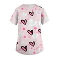 thumbnail image 4 of Valentines Scrubs Top for Women Plus Size Loose V Neck Cute Valentine Love Printed Scrub Shirts Casual Short Sleeve Scrubs Medical Nurse Workwear Nursing Uniform with Pockets Pink L, 4 of 5