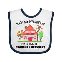 Inktastic Book My Reservation I'm Going to Grandma and Grandpa's Boys or Girls Baby Bib