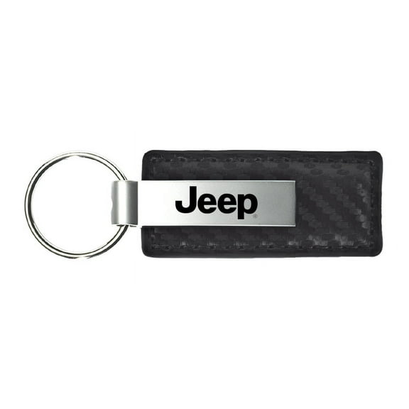 Jeep Carbon Fiber Leather Key Chain (Black)