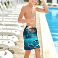 thumbnail image 6 of Cauagu Hawaiian Ship Dolphin Print Swim Trunks for Men,Youth Boys Swim Shorts Compression Liner Beach Shorts Boys' Swimming Shorts 7-20 Years Bathing Suit-X-Large, 6 of 7