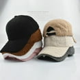 thumbnail image 4 of Unatoiry Stay Warm In Style Plush Baseball Caps For Winter And Autumn Simple Solid Color Winter Baseball Cap black, 4 of 6