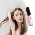 thumbnail image 5 of Plancha de pelo portátil sin cables con cepillo, carga USB, iones negativos, púas recubiertas de cerámica, ligera, para mujeres, peinado de viaje, apta para todo tipo de cabello, 5 of 5