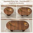 thumbnail image 5 of Weselon 41"-78" Extendable Oval Dining Table for 4-8, Modern Farmhouse Kitchen Table with Roman Column Leg, Large Wood Dining Room Table, Walnut, 5 of 10