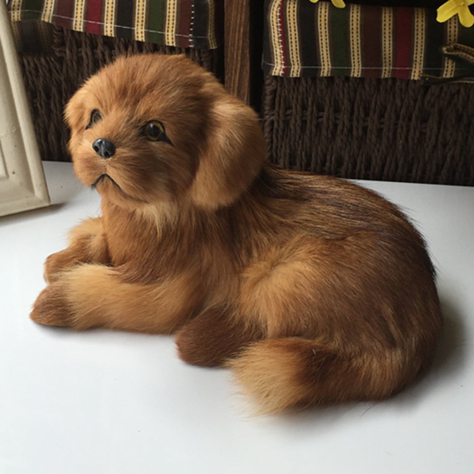MINI Simulation Dog Toy Plush Soft Pekingese Decoration Stuffed Doll Animal Gift 