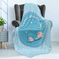 thumbnail image 4 of Saying Soft Flannel Fleece Throw Blanket, Newborn Baby Sleeping with Colorful Stars and Moon on Heart Filled Background, Cozy Plush for Indoor and Outdoor Use, 50" x 60", Multicolor, by Ambesonne, 4 of 5